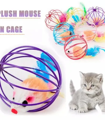 Cage stuffed rat toy for pets
