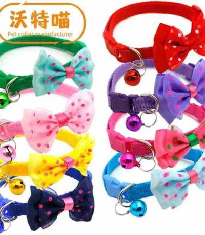 Bow collar suitable for cats, puppies, and other small pets.