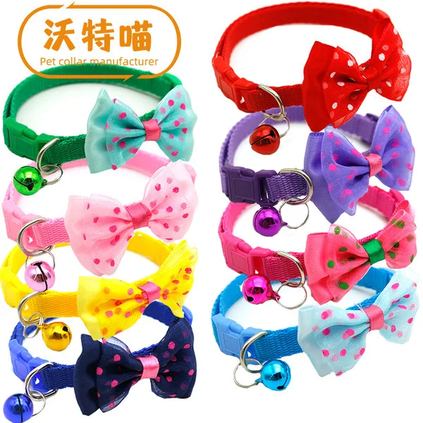 Bow collar suitable for cats, puppies, and other small pets.
