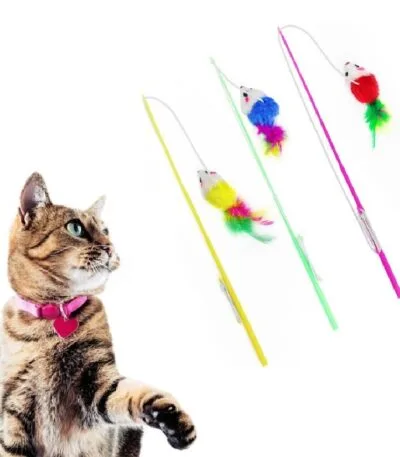 stick rat feather toy for pets