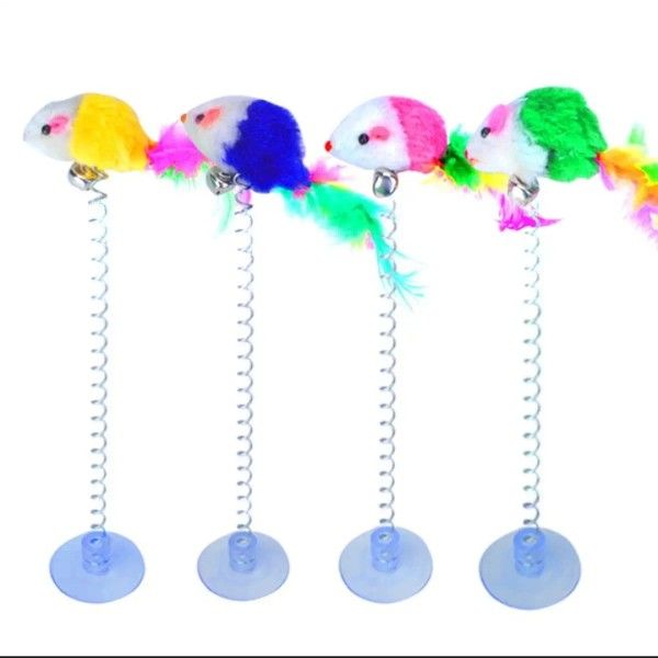 Cats Spring Rainbow rat toy with Suction Cup