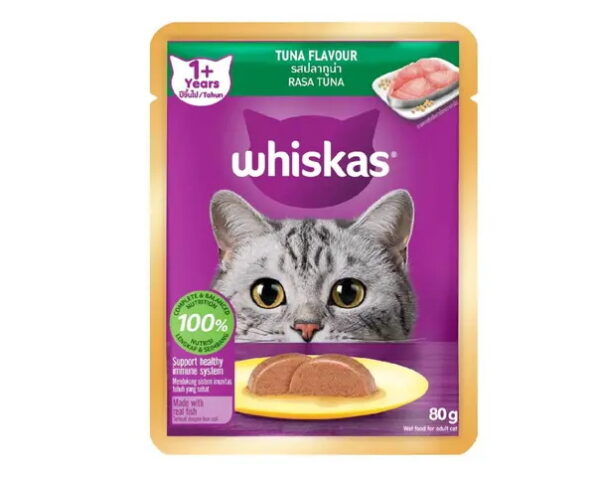 WHISKAS Adult 80gm Cat Pouch Rasa Tuna Wet Cat Food gravy