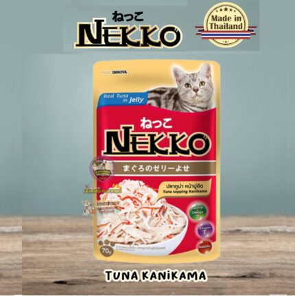 Nekko Adult Cat pouch, Tuna Topping Kanikama 70 gm, Tuna in Jelly