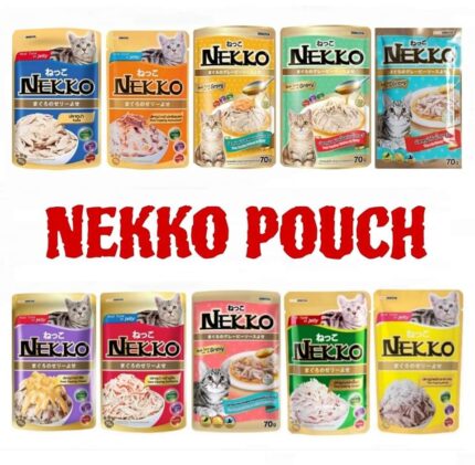 Nekko pouch 12pcs MIx flavor, Adult cat wet food, 70 gm, tuna