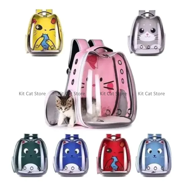 Mew Design Cat Carrier Backpack, Transparent Capsule design, Cats, Rabbits, Puppies